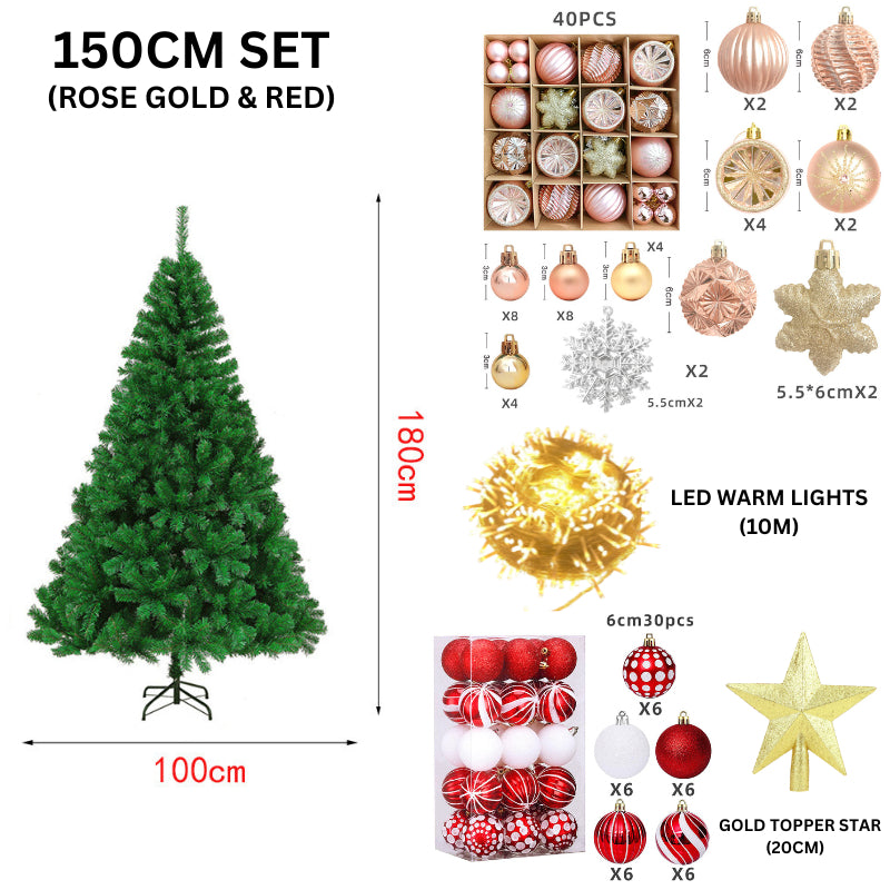 2025 Christmas Tree Full Set Value Package Luxury Christmas Tree with Decoration and LED Lights Xmas