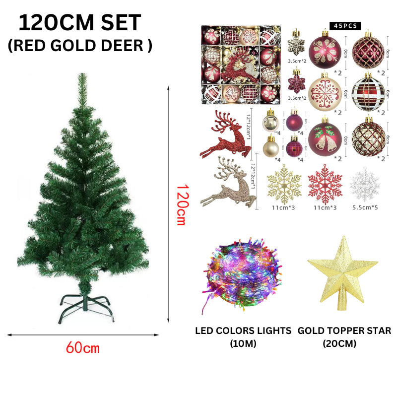 2025 Christmas Tree Full Set Value Package Luxury Christmas Tree with Decoration and LED Lights Xmas
