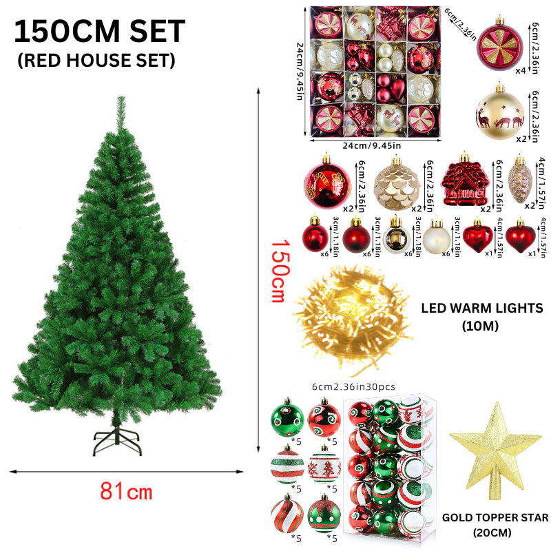2025 Christmas Tree Full Set Value Package Luxury Christmas Tree with Decoration and LED Lights Xmas
