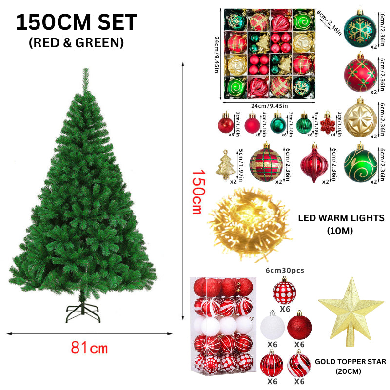 2025 Christmas Tree Full Set Value Package Luxury Christmas Tree with Decoration and LED Lights Xmas
