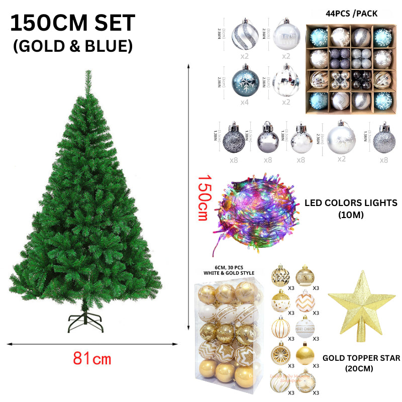 2025 Christmas Tree Full Set Value Package Luxury Christmas Tree with Decoration and LED Lights Xmas