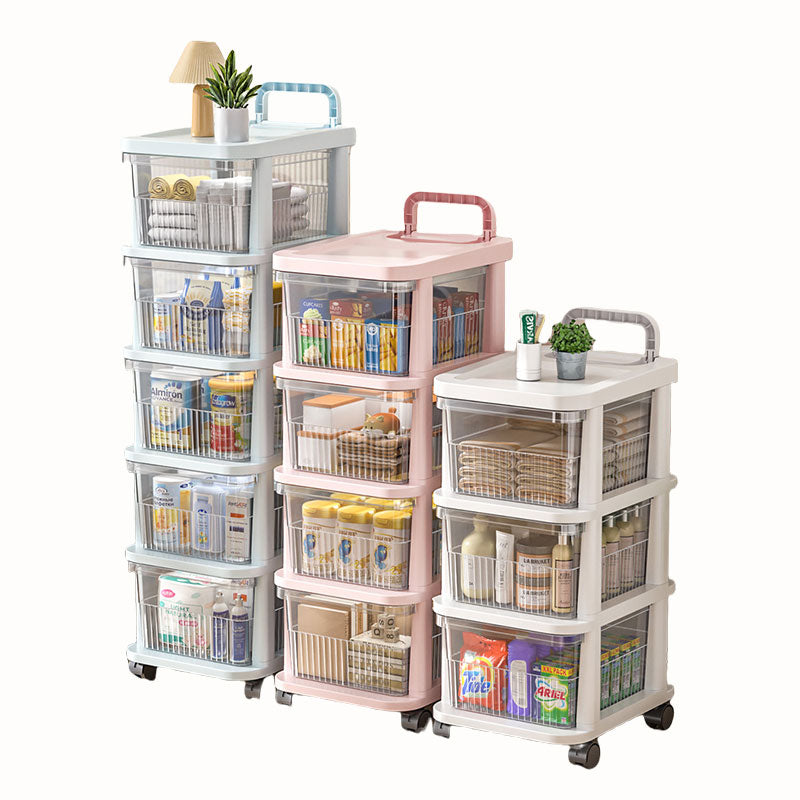 Storage Cart with Handle Wheels