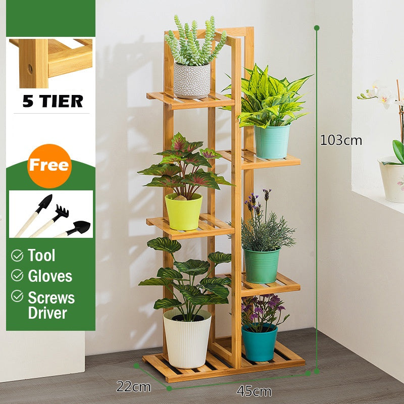 【Type B】Multi Layer Tier Bamboo Plant Rack