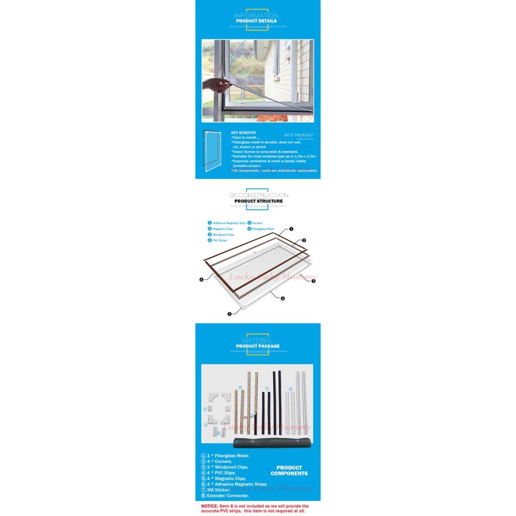 DIY Magnetic Mosquito / Insect Screen Kit