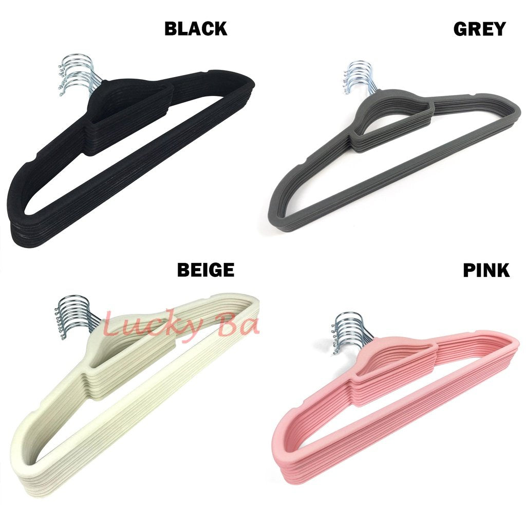 50 Pcs Velvet Non-Slip Clothes Hanger/360 Degree Flexible Turning