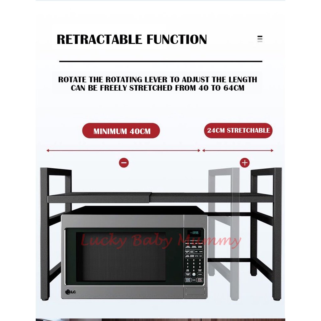 Retractable Kitchen Shelf Countertop Microwave Oven Rack