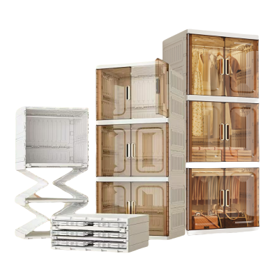 Foldable Large Wardrobe Cabinet with Adjustable Shelves