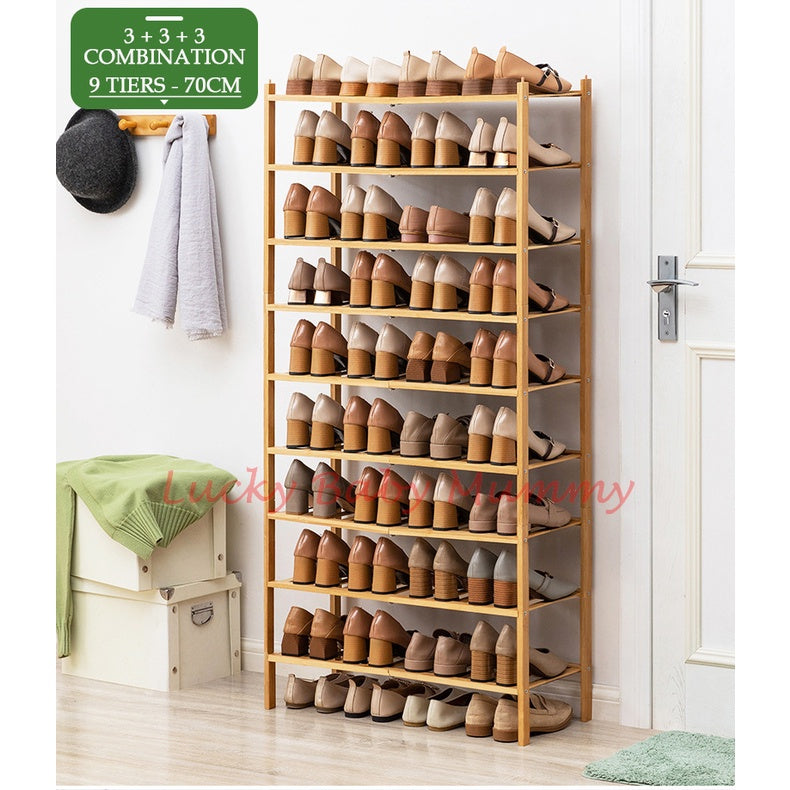 Stackable Bamboo Shoes Rack