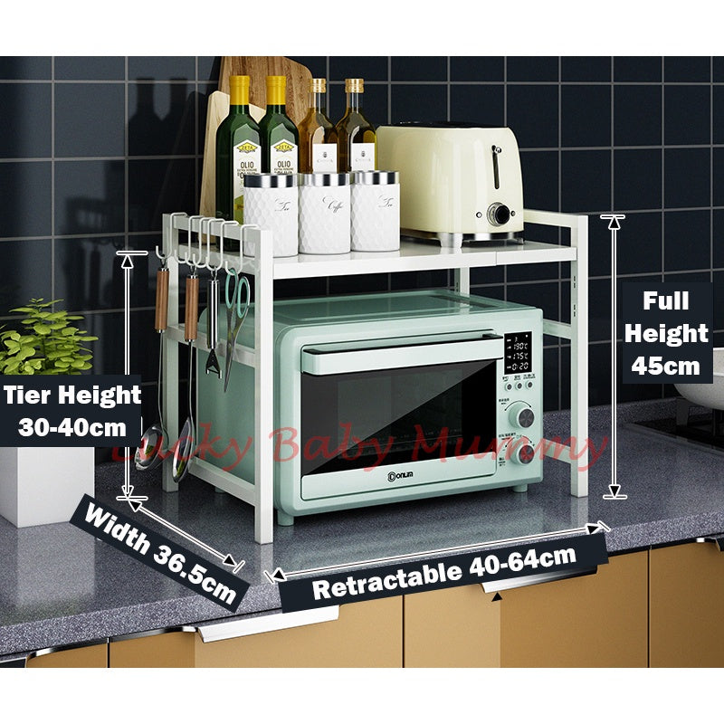 Retractable Kitchen Shelf Countertop Microwave Oven Rack