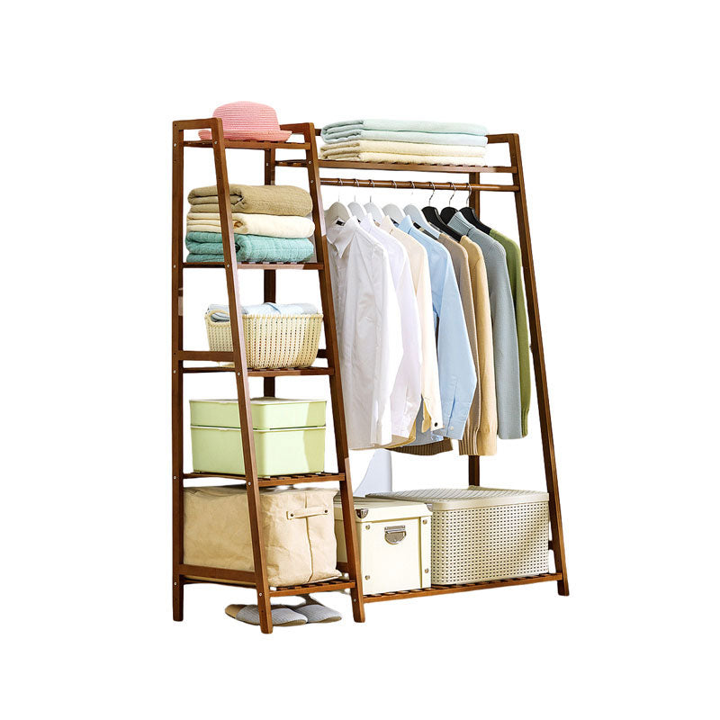 Bamboo trapezoidal Shape Clothes Stand