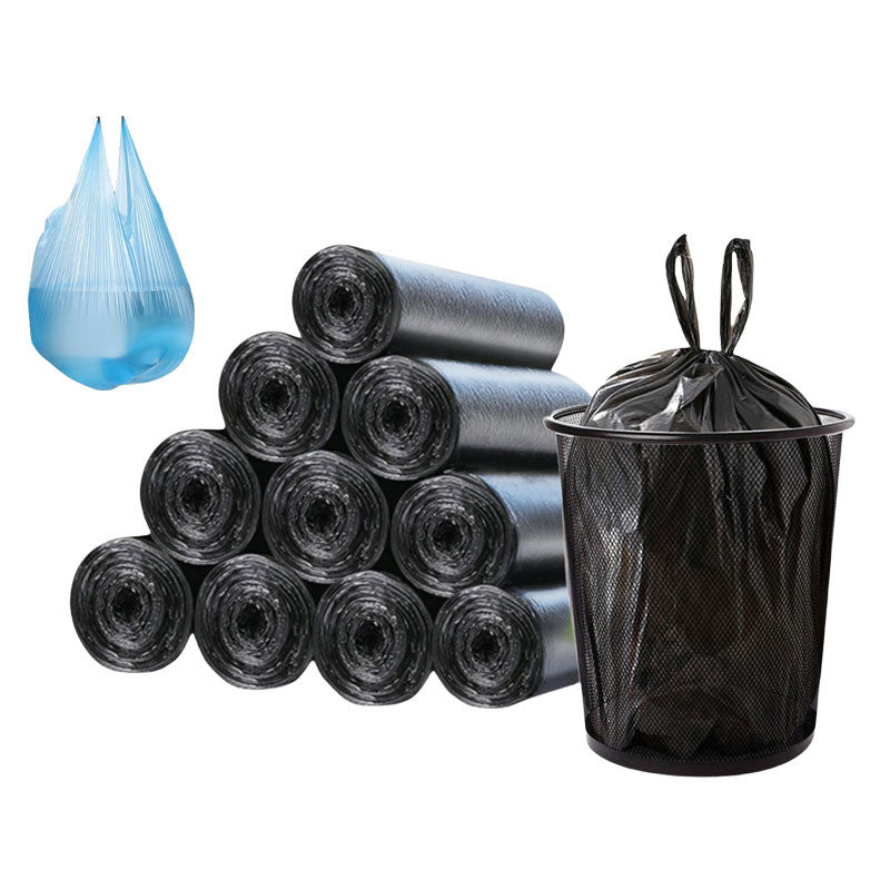 5 Rolls (75 pcs) of Garbage/ Trash / Plastic Dust Bin Bag with Drawstring