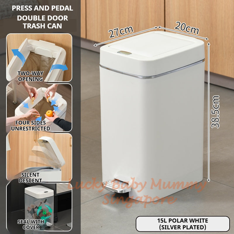 Double Door Trash Bin