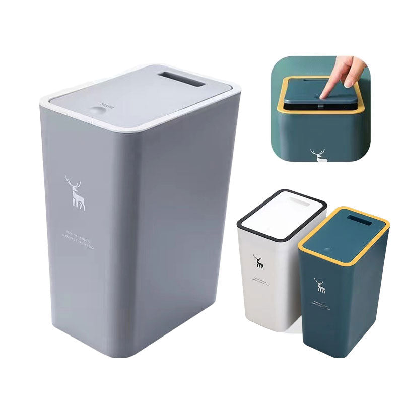 10/15L Pop-up Cover Dustbin with Slim Deisgn Waterproof