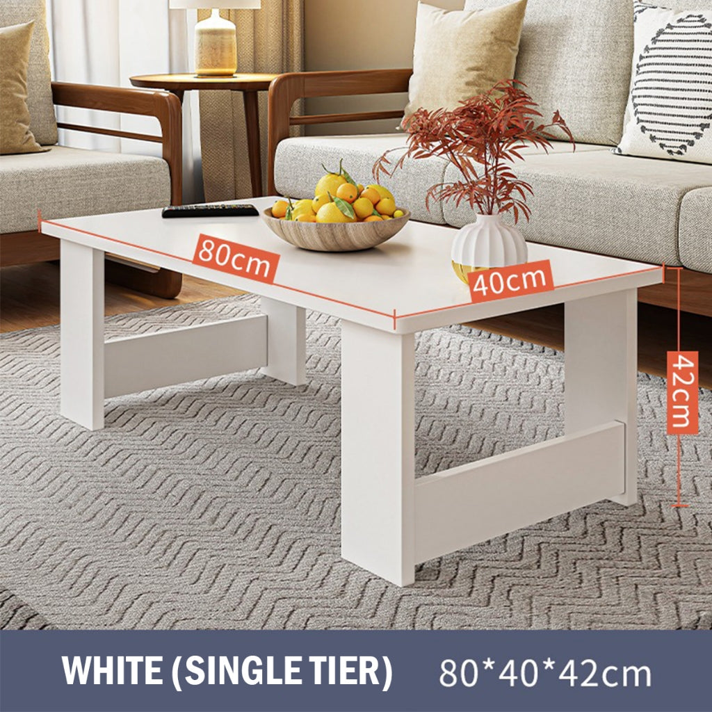 H32 Coffee Table - 120(White/Single Tier)