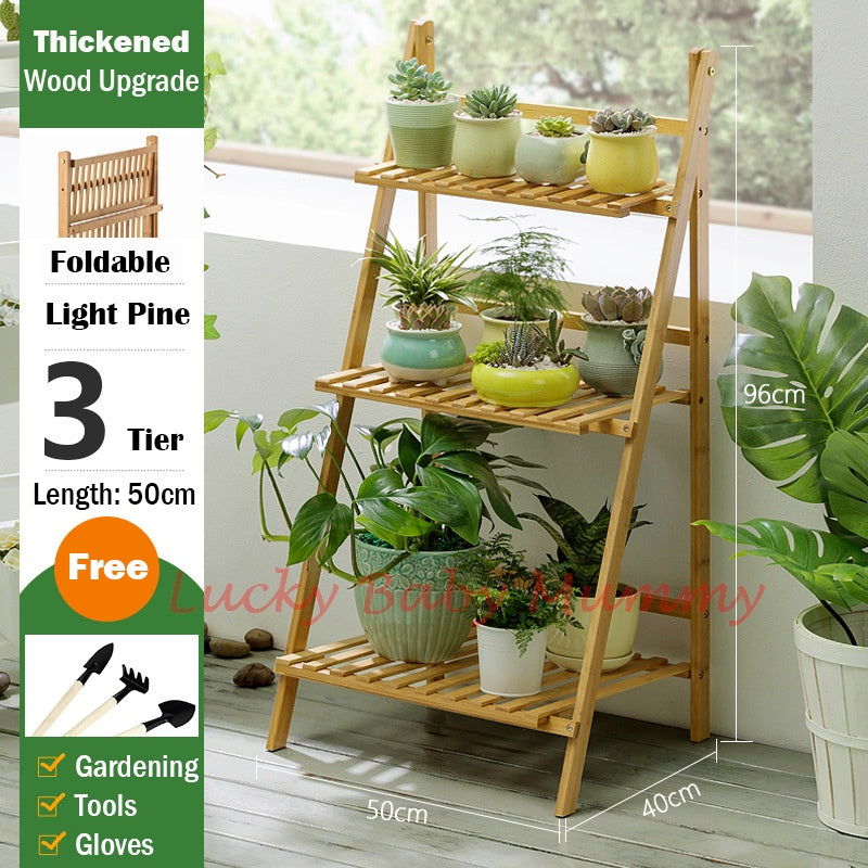 【Type B】Multi Layer Tier Bamboo Plant Rack