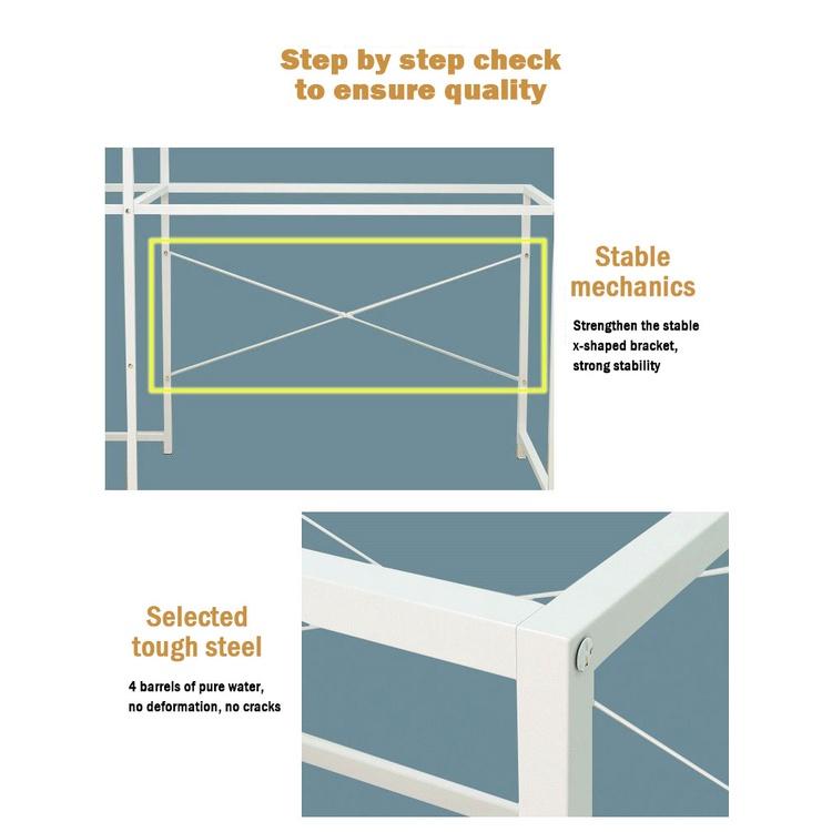 H - Shape Table Computer Tables with Bookshelf