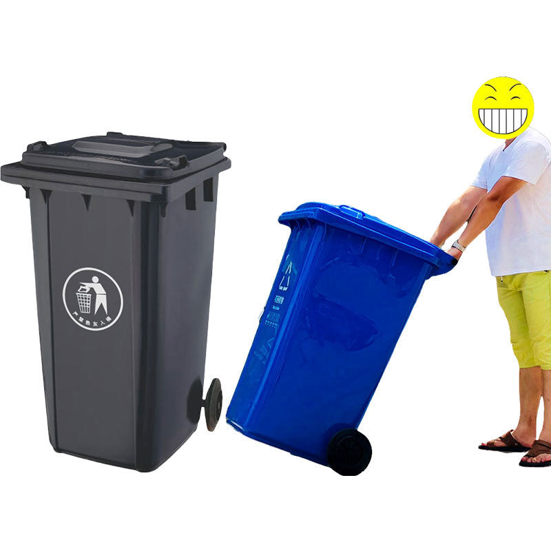 Large Outdoor Trash Bin with Wheels/100L,120L Dustbin for Waste Sorting, Recycling,Commercial Use
