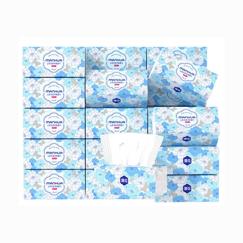 【20 Packs/Box】 ManHua Camellia Drawing Tissue | 5-Ply 400 Sheets| Virgin Wood Pulp