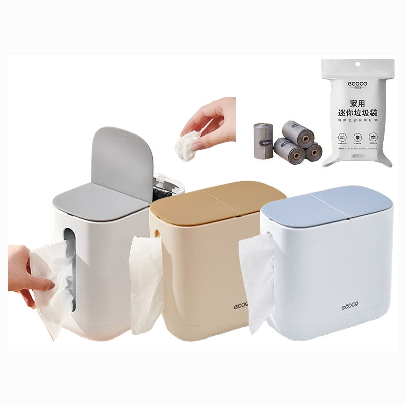 Ecoco Desktop Tissue Box with Trash Bin