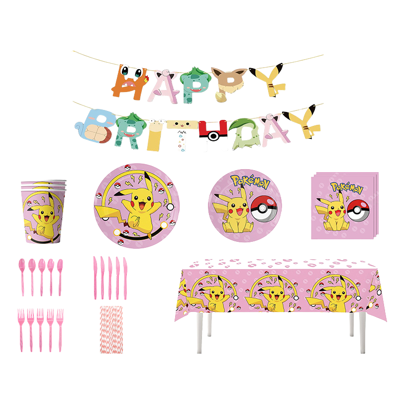 Pink Pokemon Party Supplies SET