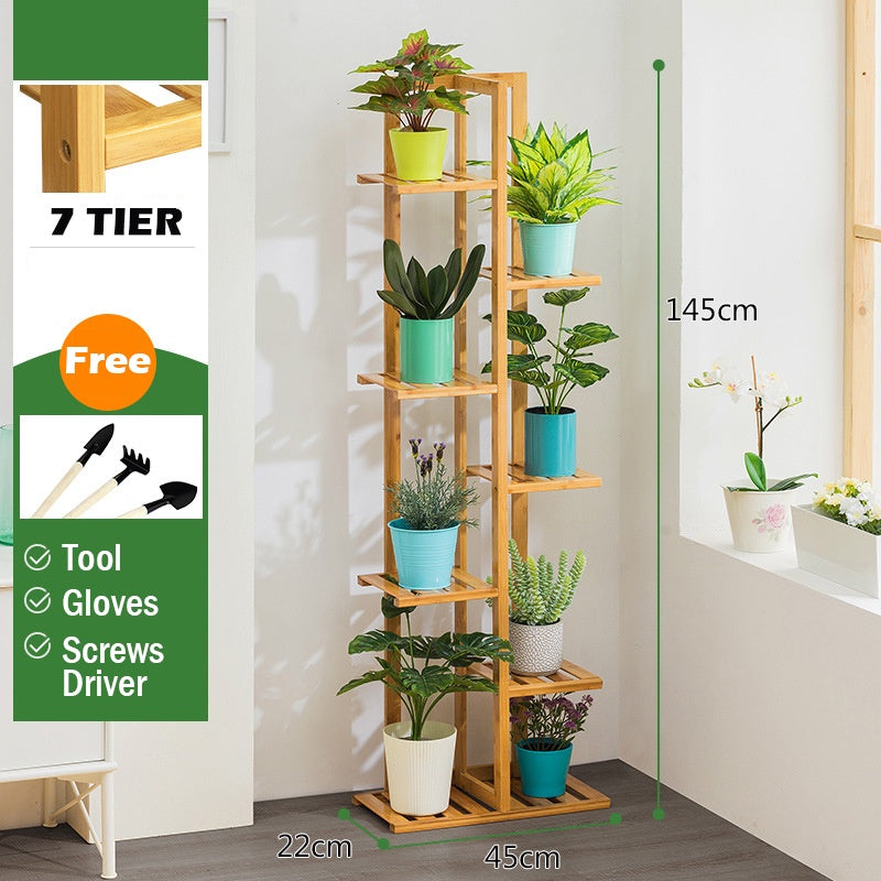 【Type B】Multi Layer Tier Bamboo Plant Rack