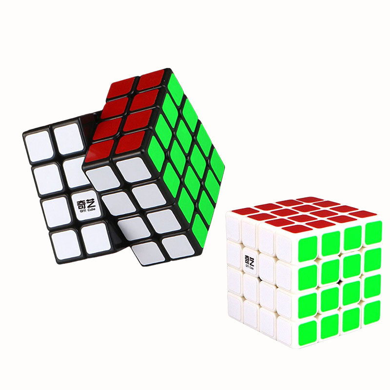 QiYi Rubiks Cube 4x4 Ultra Smooth Black/White/Rainbow Rubiks Cube