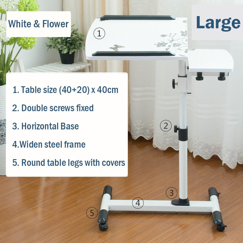 360° Rotating Side Movable Computer Laptop Table Desk