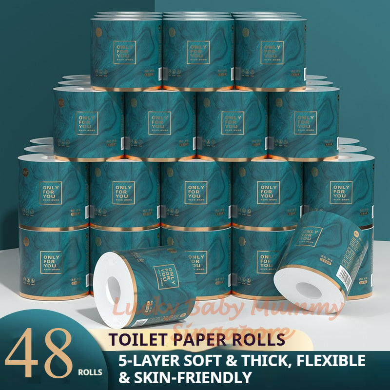 [18 Rolls/ Box] ManHua 5-Ply Toilet Paper Rolls 110g / Thick Facial Tissue For Better Absorbency