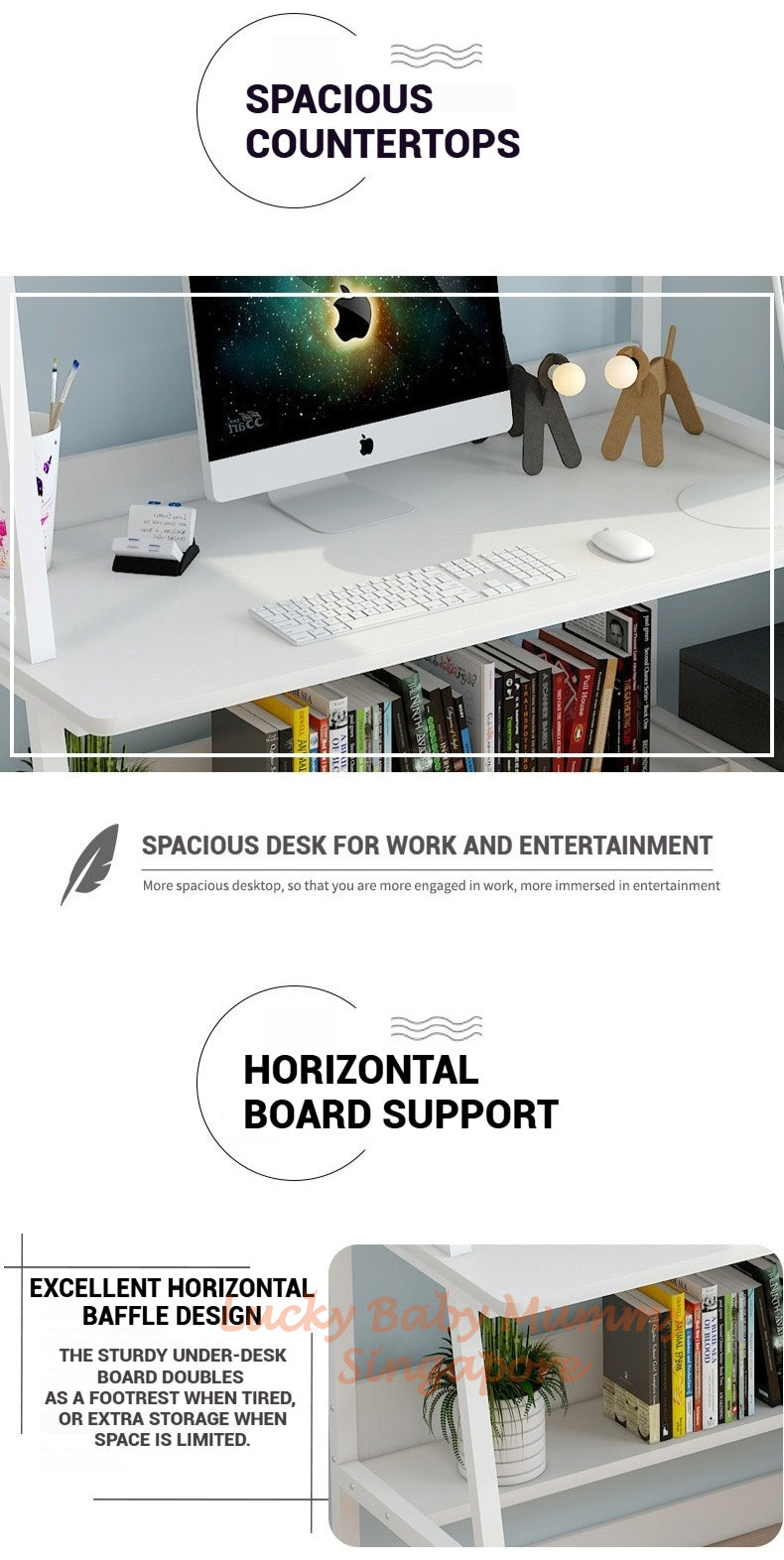 【A68】Computer Tables with Bookshelf