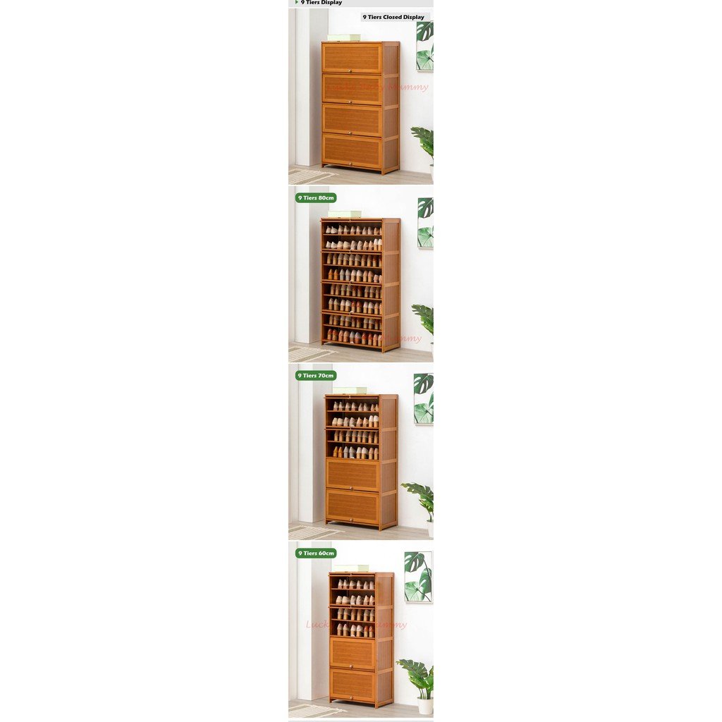 Flip Door Bamboo Shoe Cabinet