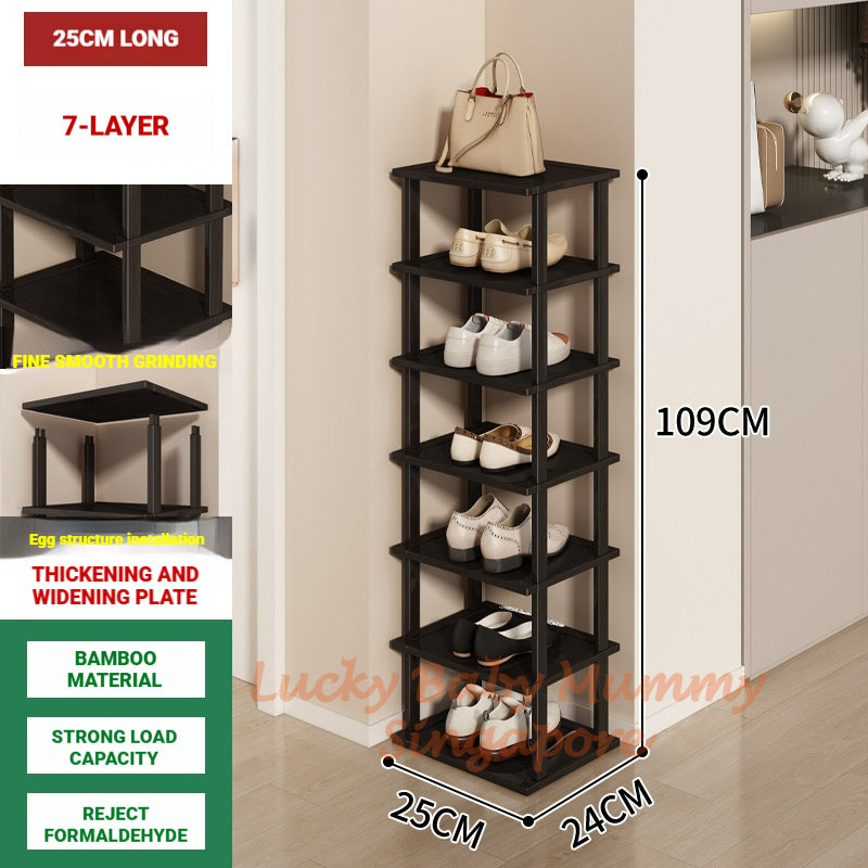 Stackable Bamboo Doorway Shoe Rack