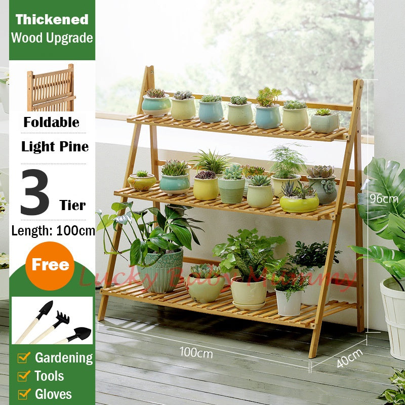 【Type B】Multi Layer Tier Bamboo Plant Rack