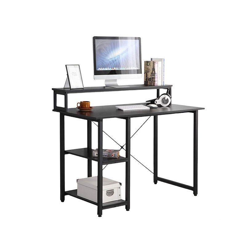 Double Layer Simple Style Table Minimalist Study Table with Bookshelf Computer Table PC Desk Furniture