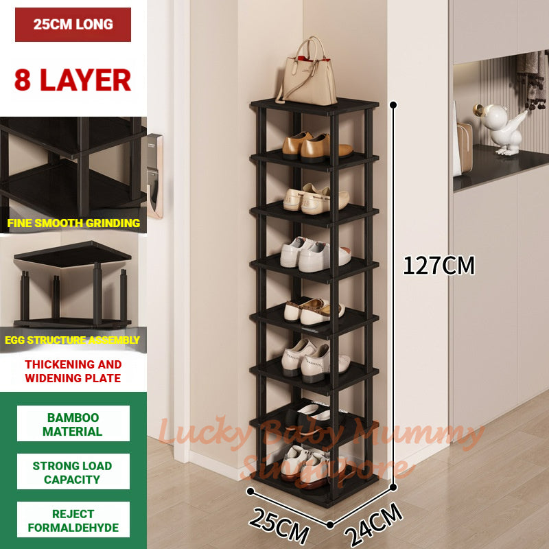 Stackable Bamboo Doorway Shoe Rack
