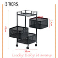 Square-3 Tiers Black