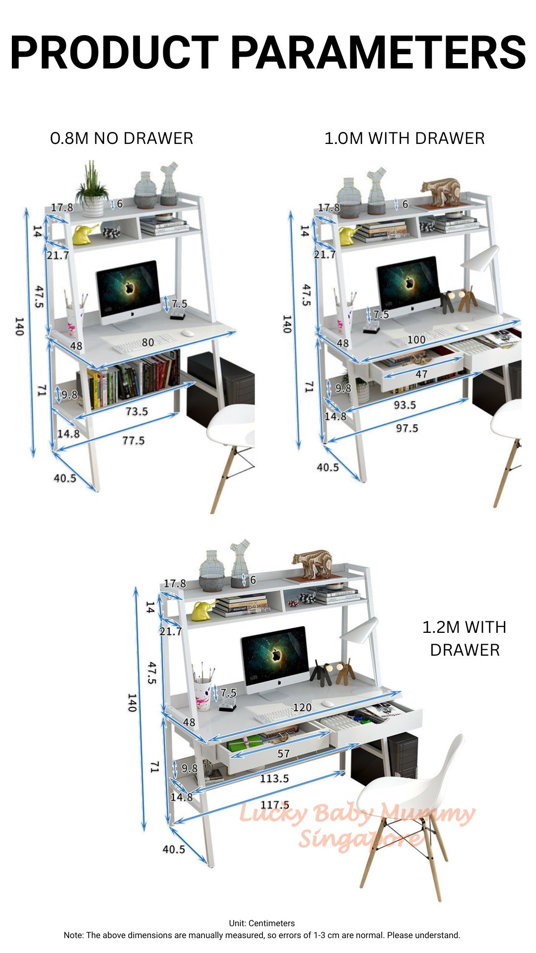 【A68】Computer Tables with Bookshelf