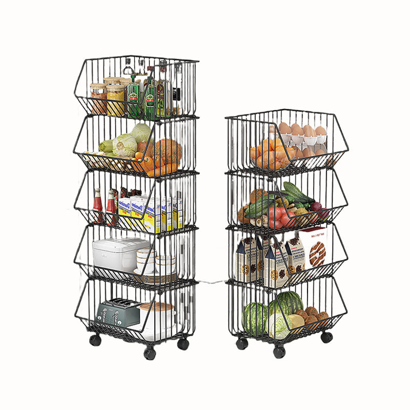 Kitchen Basket Rack with Wheels