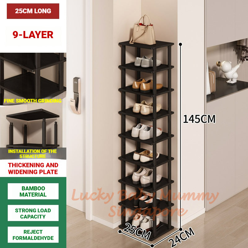 Stackable Bamboo Doorway Shoe Rack