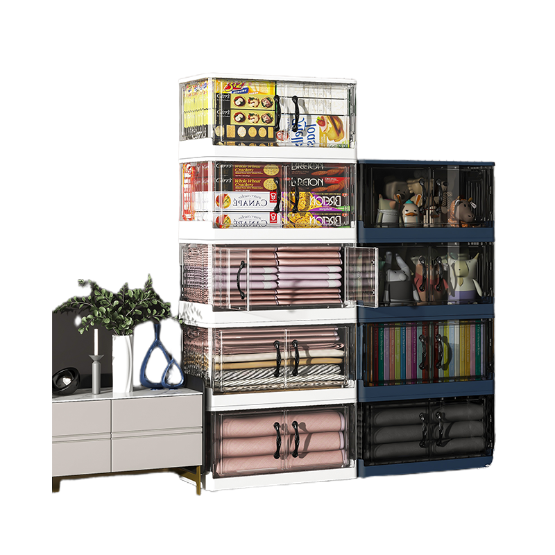 Foldable Transparent Double Door Storage Cabinet