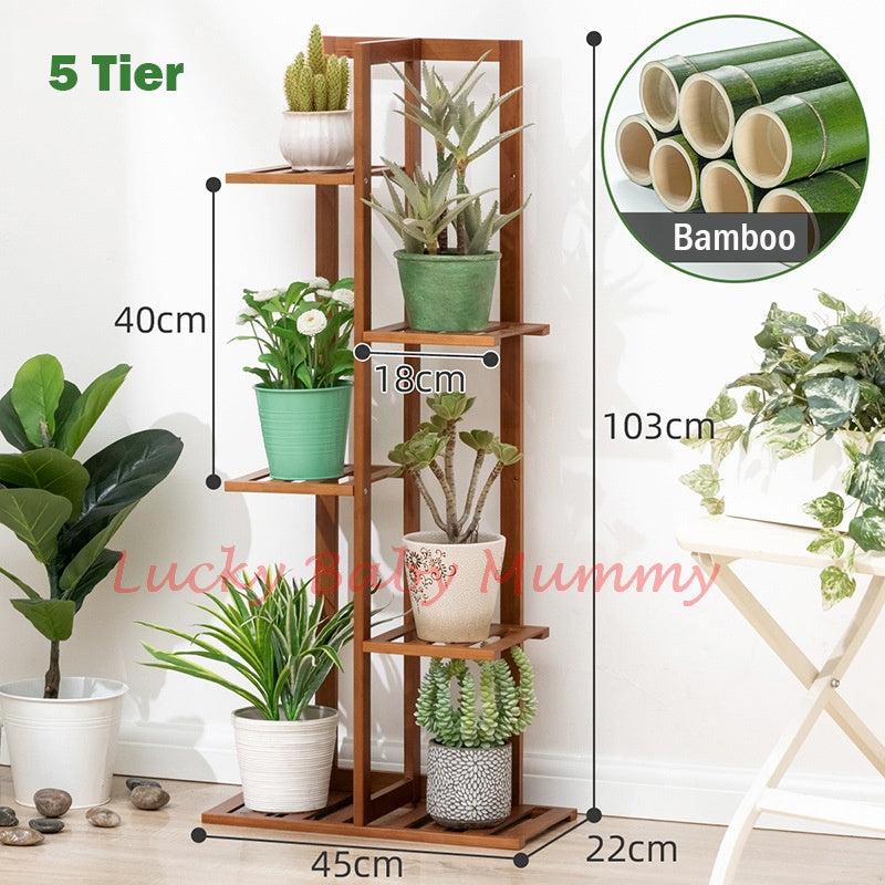 【Type B】Multi Layer Tier Bamboo Plant Rack