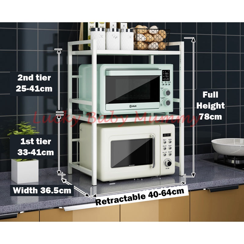 Retractable Kitchen Shelf Countertop Microwave Oven Rack