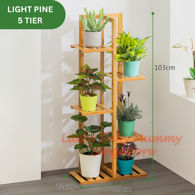 【Type B】Multi Layer Tier Bamboo Plant Rack