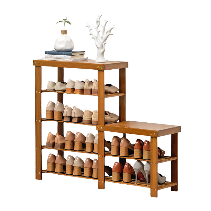 Darker Bamboo Shoe Rack Bench