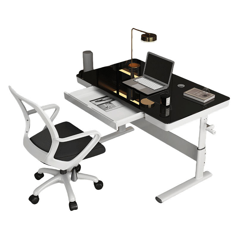 Hand Crank Free Lift Height Adjustable Computer Table