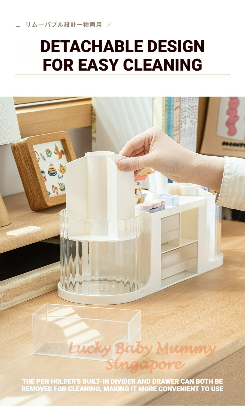 Dual 360° Rotating Pen Holder Organizer