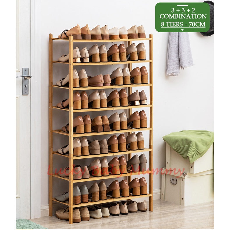 Stackable Bamboo Shoes Rack