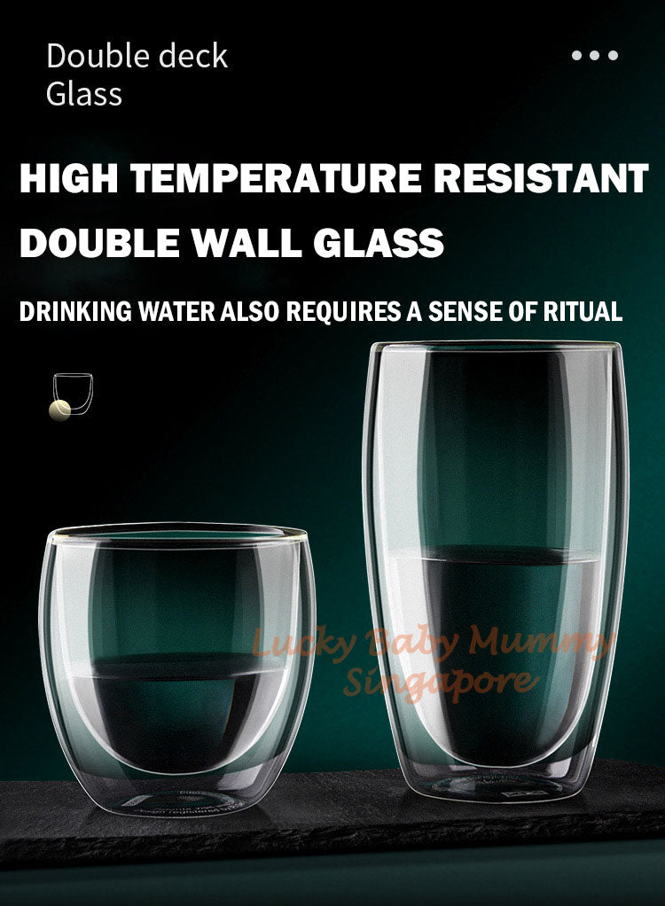 Double Wall Cup with Transparent Grass Water Jar