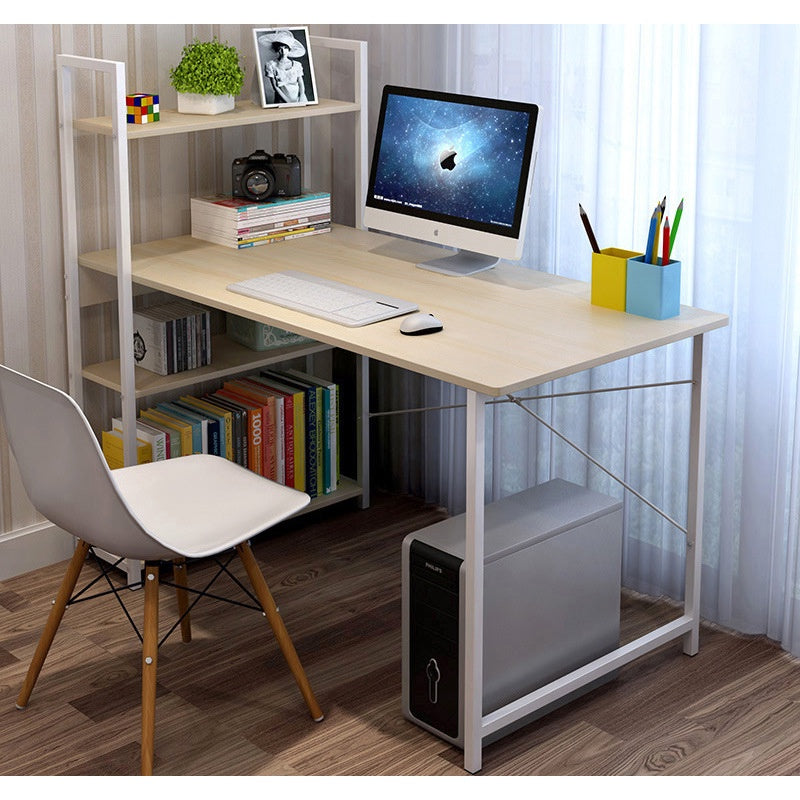 H - Shape Table Computer Tables with Bookshelf