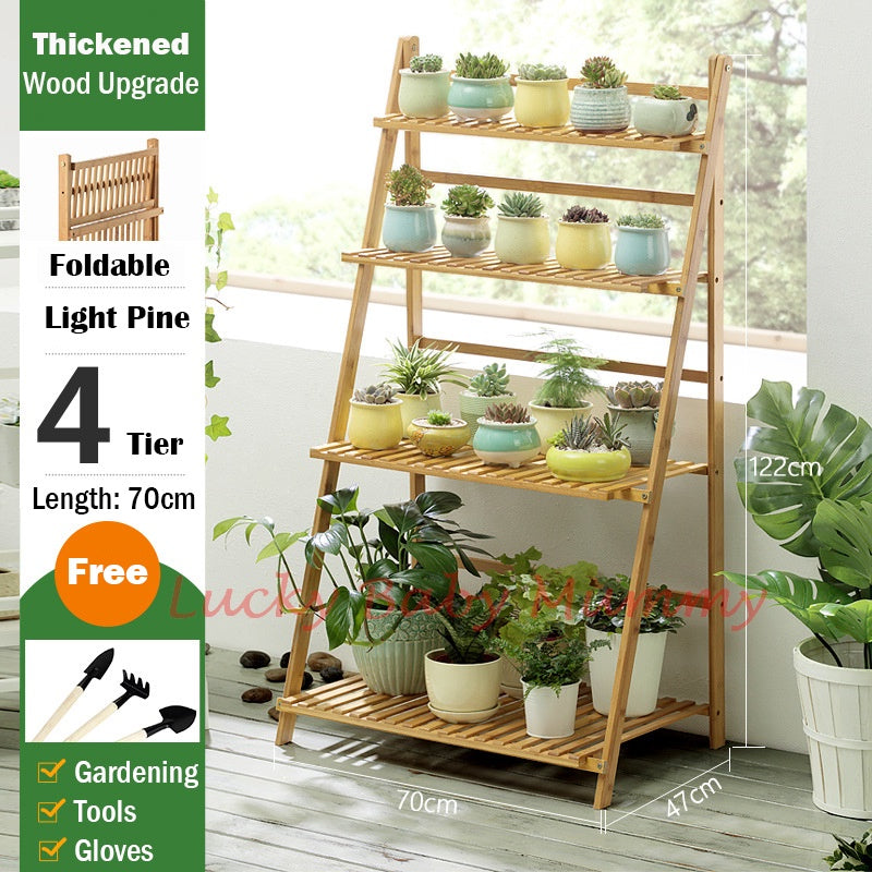 【Type B】Multi Layer Tier Bamboo Plant Rack