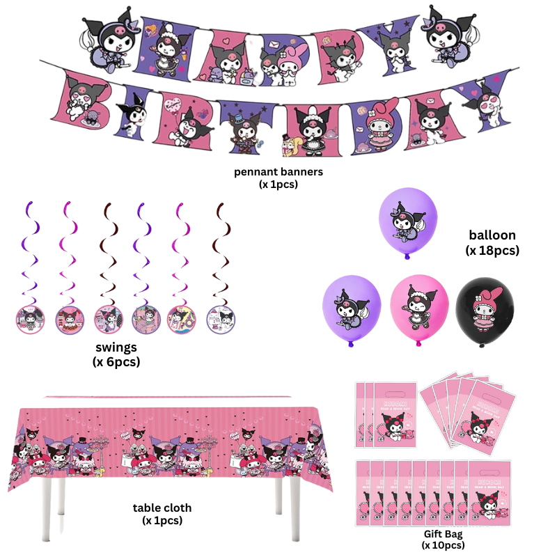 Kuromi Party Supplies Set